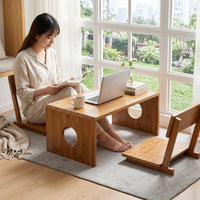 Tatami Coffee Table Space-Saving Tatami Tea Table Multi-Functional Bamboo Low Desk for Students, Bay Window, Bed, Small Areas