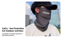 Ice Silk Sun Guard UPF 50+ Cooling Face Covering Sun Protection Face Covering Breathable Cooling Neck Guard