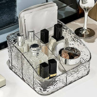 Multi-Compartment Clear Organizer Minimalist Design for vanity, Women, Students
