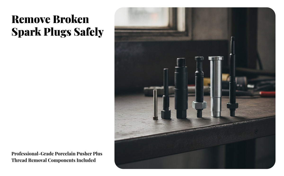 Broken Spark Plug Remover Tool Kit | Machined Threaded Sections, Damaged, Spark Plug Removal Tool Kit, for Engine Maintenance