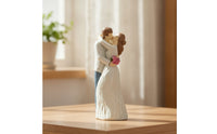Hand-Painted Couple Sculpture with Kissing Pose Carved Couple Figurine Sentimental Kissing Lovers Sculpture Meaningful for Anniversary