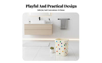 Cute Design Bathroom Rubbish Bin Easy to Clean Plastic Paper Basket Long-Lasting Small Plastic Trash Can Large Opening for Students, Kids