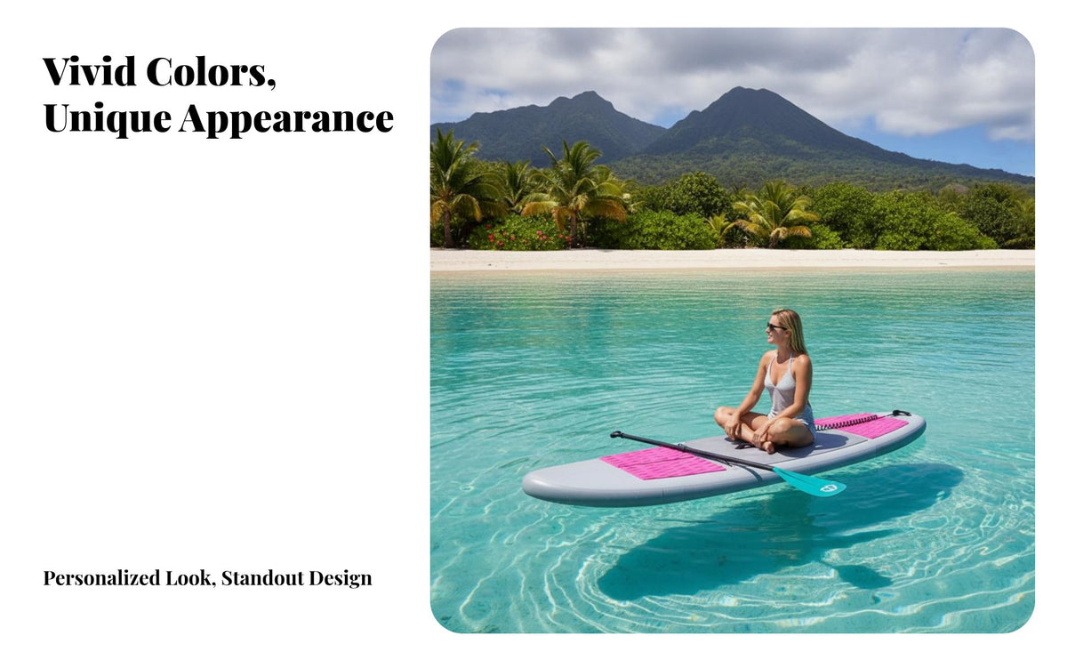 Foam Surfboard Pad Wear-Resistant Non-Slip Surfboard Mat Stick-on Deck Grip Easy to Install Geometric Pattern Grip Pad