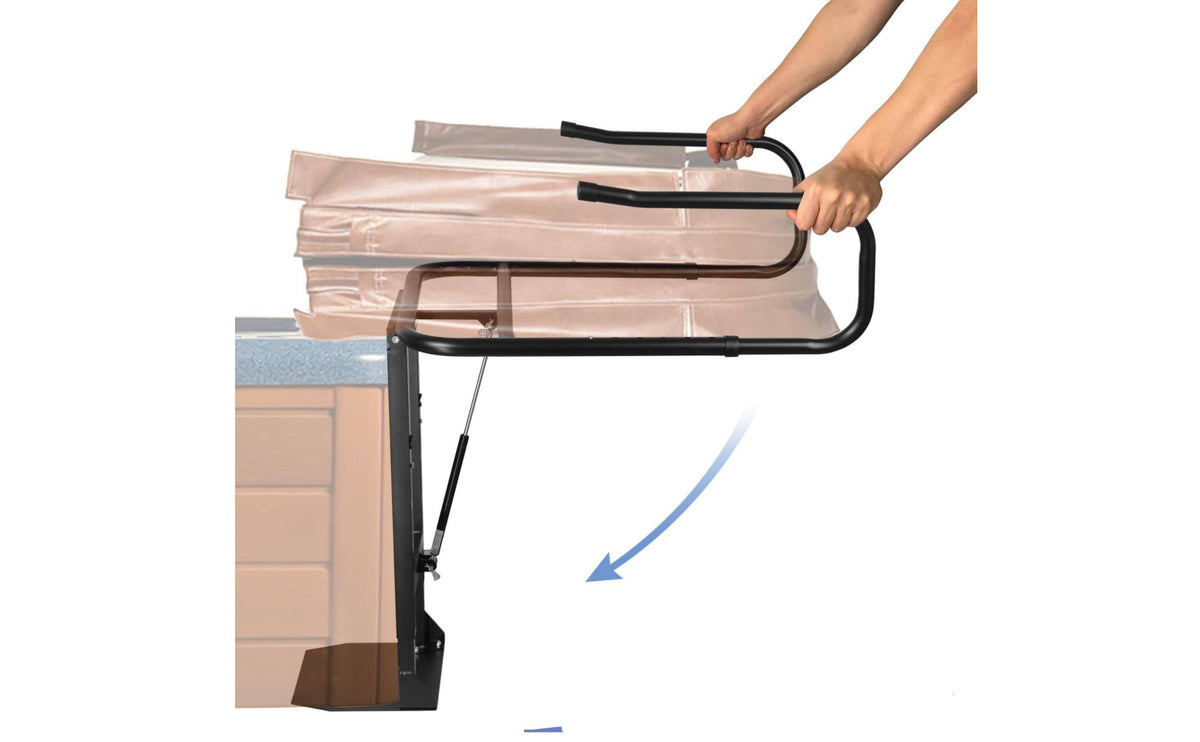 Floor-Mounted Spa Cover Lift with Hydraulic Assist Powder-Coated Hydraulic Hot Tub Cover Lifter Rust-Resistant Hardware Heavy Duty for Homeowners, Backyard, Patio