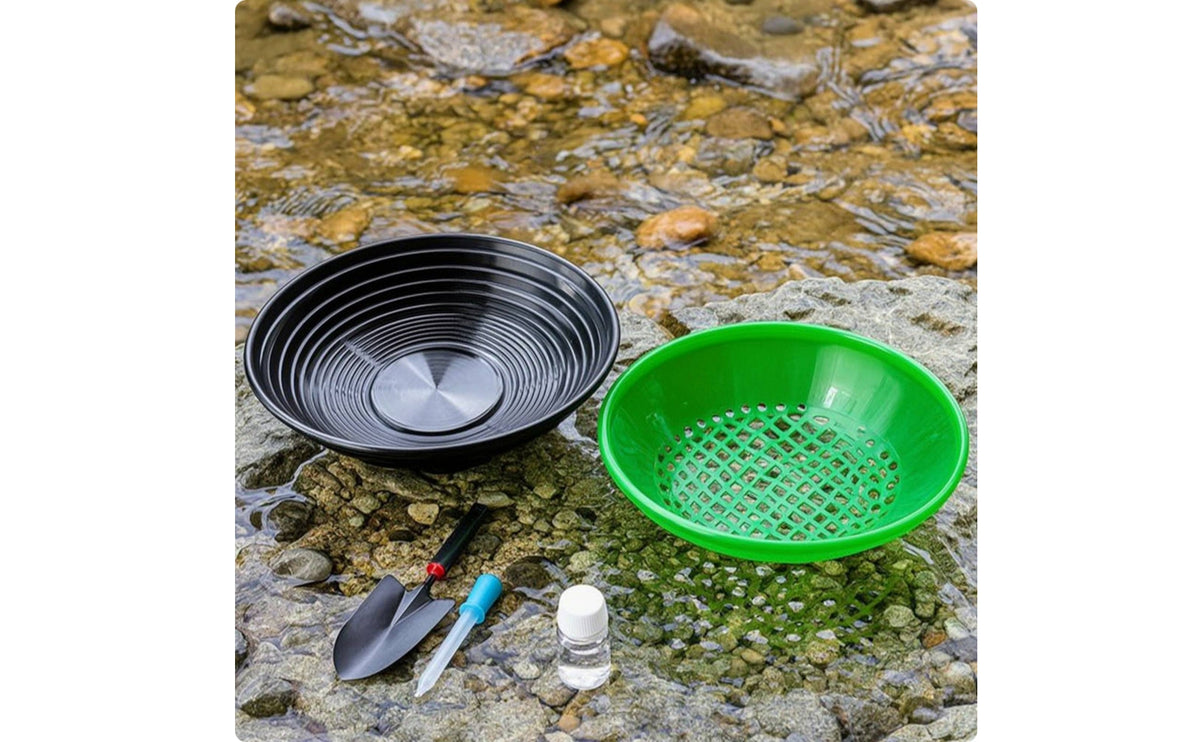 5 Pieces Gold Prospecting Kit Mineral Sifting Pan with Classifier Stepped Classifier Screen for Hobbyists