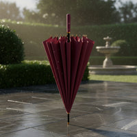 Classic 16 Rib Umbrella Heavy Duty Custom Print Umbrella Strong Wooden Handle Large for Corporate Events