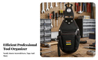 Multiple Pockets Waist Tool Pouch 1680D Oxford Material Belt Tool Pouch EVA Interlayer Work Gear Black