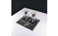 Hand-Pour Rinse Station Ribbed Coffee Rinse Station Low-Profile Drain Tray with Built-in Drain for Baristas