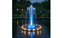Rechargeable Solar Fountain Pump with Lights Automatic Floating Solar Fountain Brushless Floating Water Pump Outdoor for Pond