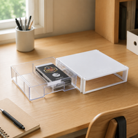Stackable Drawer Organizer, Dust-Proof Sorting Box, Small Drawer Box for Desk, Office, 186x190x57mm