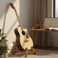 Safeguarding Padding Universal Instrument Floor Stand Triangular Stand Guitar Stand Bamboo Guitar Rack for Guitarists