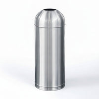 Trash Bin with Domed Top Cylindrical Trash Can with Domed Lid Easy to Clean Open Top Waste Bin for Cafes
