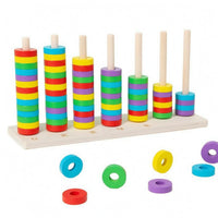 Hand-Eye Coordination Hoop Toss Educational Toy Early Learning Wooden Hoop Toss Toy Smooth Fine Motor Skills