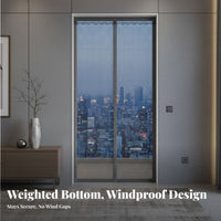 Keeps bar Closure Door Mesh self-stick Closure Mesh Panel Handsunrestricted Entry Barrier Allows clean Air for Renters, Homeowners, Parents, Summer, Doorroute, Balcony, Kitchen