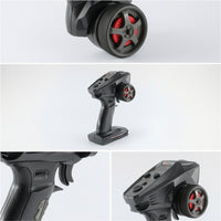 Replacement RC Transmitter with Steering Wheel Dual-Rate Adjustment Pistol Grip Transmitter Ergonomic Pistol Grip Controller Textured for Hobbyists, Racing Practice, Bench Setup