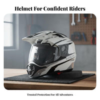 Full Face Sturdy Shell Twin Visor Motorbike Helmet Wide-Angle Vision for Motorcyclists, ATV Riders, Street Riding, Highway