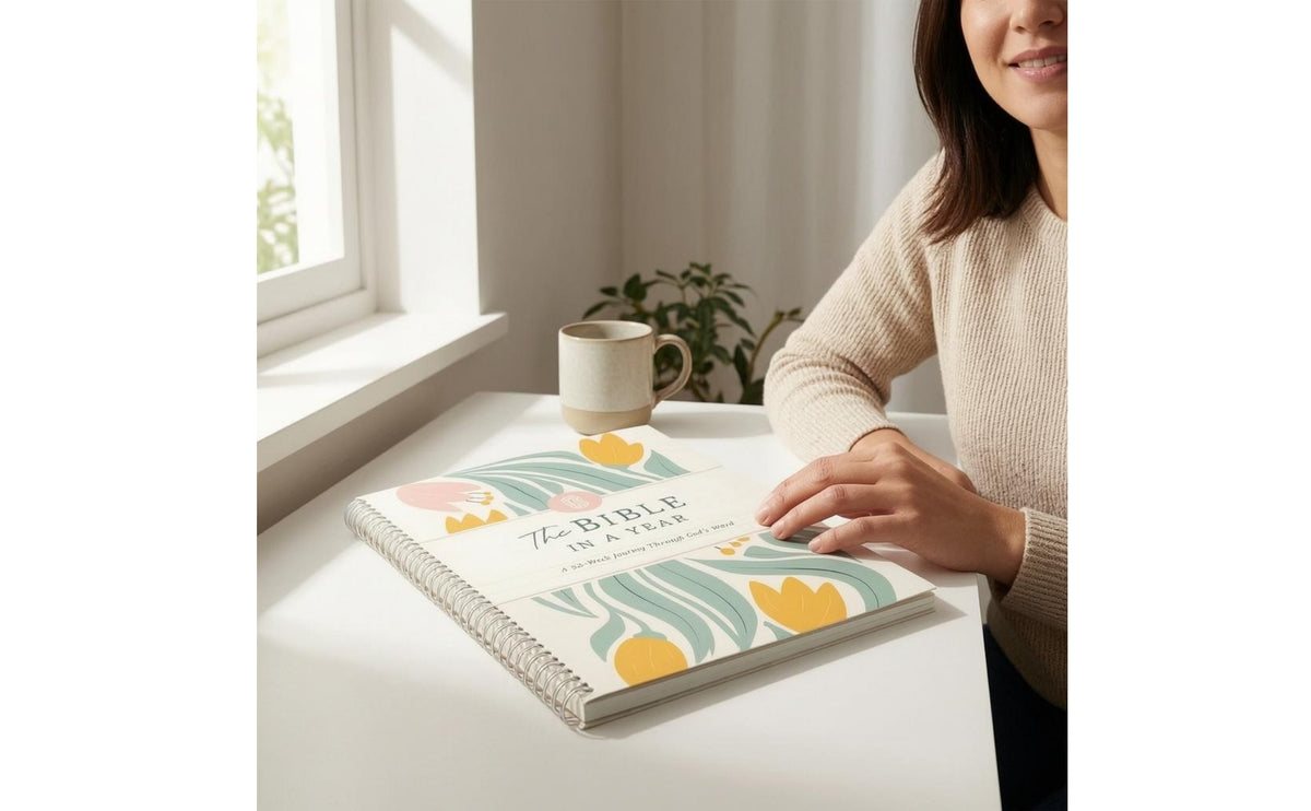 Botanical Bible Study Journal Green Leaves Bible Study Planner Pink Orange Yellow Spiral-Bound Notebook Pastel