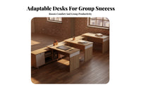 Modern Design Multi-Person Desk Cluster Includes Chairs L-Shaped Multi-Person Desk Unit Space-Saving Workstation Commercial Grade for Employees, Finance Department Staff, Business Owners, Open-Plan Workspace, Corporate Environment, Call Center