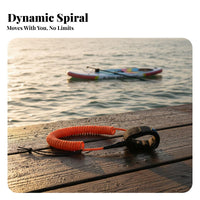 Stand-Up Paddleboard Ankle Leash 360-Degree Rotation Paddleboard Coiled Leash Paddle Board Ankle Cord Elastic Wave Ing Leg Rope