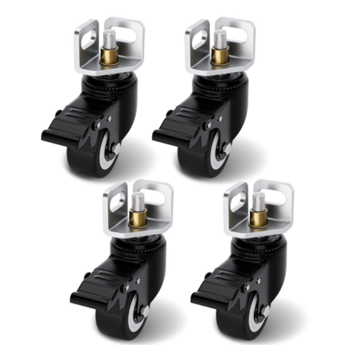 4 Pieces Angle-Angle-Steel Wheel Bracket Easy to Install L-Bracket Casters Heavy Duty Caster Wheel for Garage
