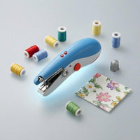Compact Mini Electric Sewing Machine Metal Needle Handheld Sewing Machine Curved Shape Stitching Device Easy to Use for Mending