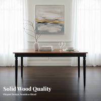 Solid Wood Dining Set Retro Design Rectangular Dining Table and Chairs Easy to Clean Rectangular Kitchen Table Set for Families, Homeowners, Apartment