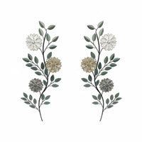 2 Pieces Botanical Metal Wall Hanging American Design Floral Branch Leaf Wall Decor 3D Design House Decoration for Bedroom
