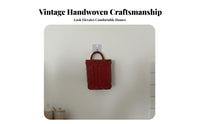 With Handle Imitation Rattan Hanging Basket Retro Design Imitation Rattan Basket Space Saving for Decorators, Living Room, Entryway