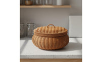 Handmade Fruit Snack Basket Hand-Woven Round Rattan Basket Decorative Tidy Weave for Home, Tabletop