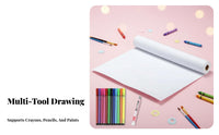 Thick Kids Drawing Paper Roll Even Surface Doodle Paper Roll Long-Lasting and Tear-Resistant Art Supplies for Toddlers, Teachers, Students, Kindergarten, Daycare, School, Home