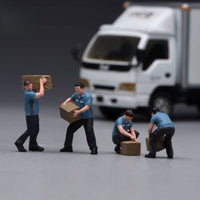 4 Pieces Worker Figurines Realistic Miniature Figure Set Tiny Diorama Models for Hobbyists, Collectors