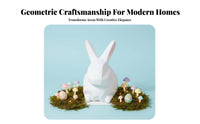 Geometric Hare Figurine Single-Piece Solid Construction Faceted Bunny Statue Compact Size Low Poly Hare Figurine for Desktop, Living Room, Bookshelf