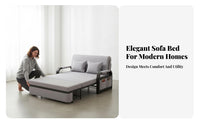 With Armrests Pull-extendable Single Sofa Bed Space-Saving Pull-extendable Armchair Bed two-in-oneUse Sleeper Chair Modern Design for Small Apartment Dwellers, Students, Homeowners, Home Office