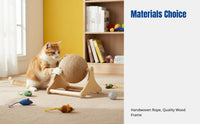 Upright Sisal Cat Scratching Ball, Rolling Cat Toy, Wear-Resistant, Anti-Shedding, Nail Grinding