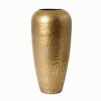 Aluminum Vase Handcrafted Hammered Vase Minimalist Vessel for Dining Table, Entryway