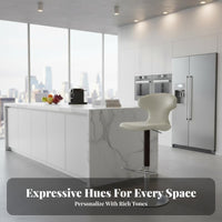 Adjustable Rotating Bar Stool with Spine Supportrest Padded Seat Upholstered Pedestal Stool Anti-Slip Base Easy Assembly
