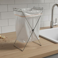 Foldable Folding Trash Bag Stand Sturdy Collapsible Garbage Bag Organizer Rust Resistant for Barbecue, Outdoor