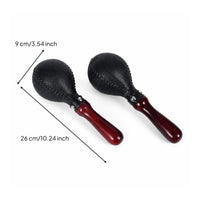 Polished Finish Percussion Maraca Tapered Handle Handheld Maraca Rounded Head Wooden Shaker Smooth