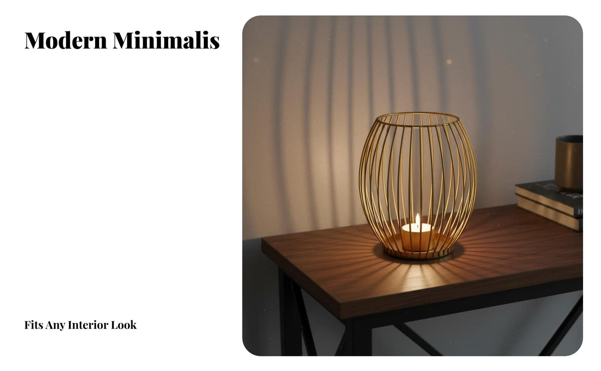 European Design Hollow Iron Candle Lantern Romantic Atmosphere Hollow Iron Candle Frame Modern Design for Homeowners, Bedroom, Weddings