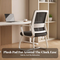 Ergonomic Design Mesh Back Swivel Chair Support Office Furniture Thick Padded Seat Seating Solution Easy Assembly for Telecommuting Workers, Students, Gamers, Conference Room