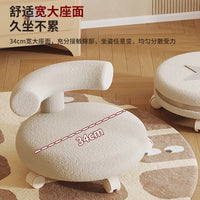 Small Stool with Wheels and Backrest for Home Use