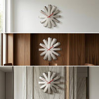 Rayed Design Wall Clock Nordic-Style Sunray Wall Clock Sculptural Timepiece for Living Room, Office, Entryway