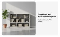 Simple Design Freestanding Storage Cabinet Stable Structure Multi-Compartment Bookshelf Large Capacity Freestanding Cube Organizer Easy Assembly for Families, Homeowners, Office Workers, Living Room, Bedroom