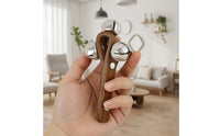 Leather Hand Bell Handheld Tinkle Bells with Strap Smooth Percussion Instrument for Teachers, Classroom, Home