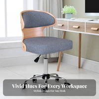 Armless Rolling Desk Chair Space-Saving Design rotating Stool Padded Seat