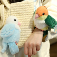 Parrot Stuffed Keychain Gift Idea Parrot Stuffed Bracelet Bird Wrist Toy Giftable Snap Bracelet Stuffed Creature Cute