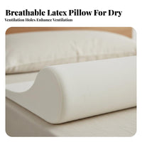 Breathable Latex Pillow Double Height Contour Ergonomic Neck Pillow High and Low Profile for Side Sleepers, Adults, Sleeping, Sleep