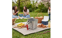 Steel Charcoal Fire Starter Furnace Ventilated Foldable Charcoal Chimney Starter Heat-Resistant Grip for Barbecue