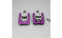 Aluminum Foldable Pedal Violet Anodized Foldable Cycle Pedal Left and Right Marked Cycle Gear