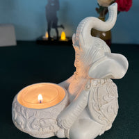 Vintage Thai Creative Elephant Candle Holder Resin Craft Wedding Home Decoration